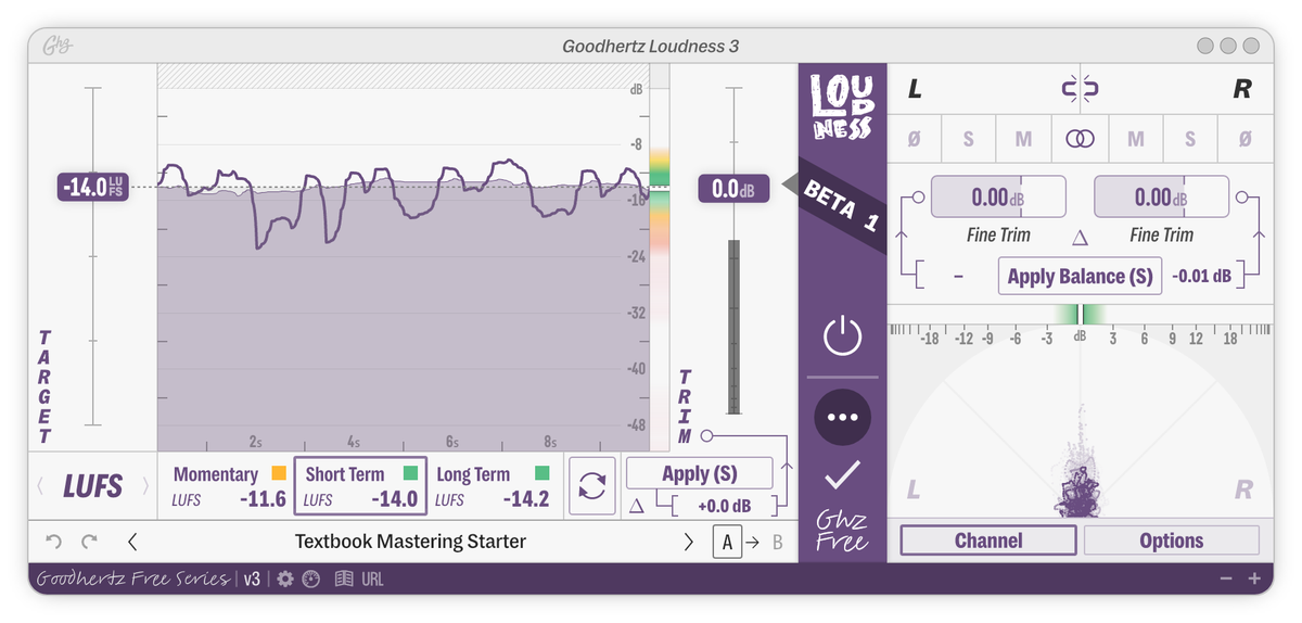 Loudness Beta 1, in light mode