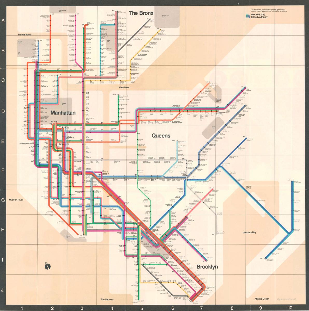 The Unimark map of the NYC Subway System, from 1972