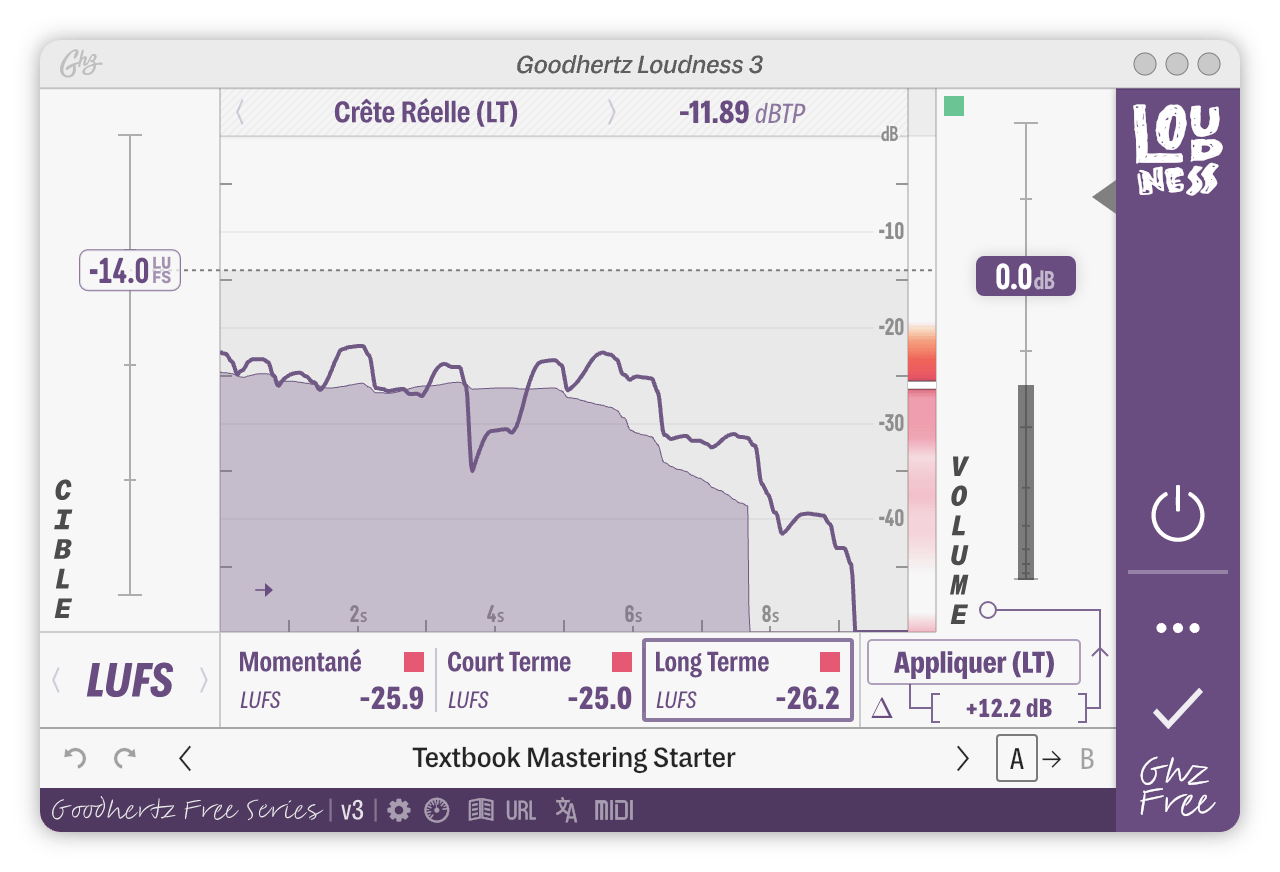 A screenshot of the Loudness interface