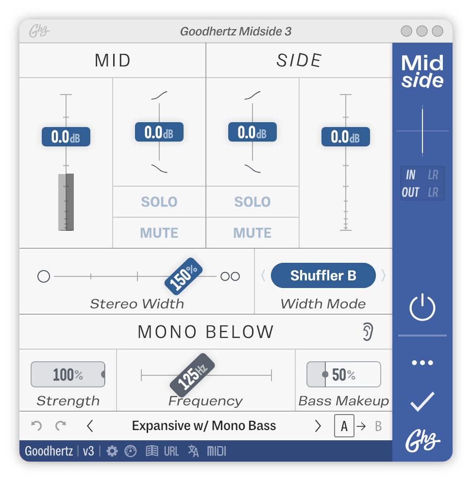 A screenshot of the Midside interface