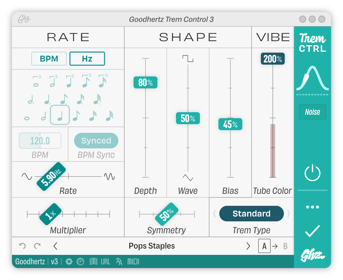 Image of the user interface of Trem Control