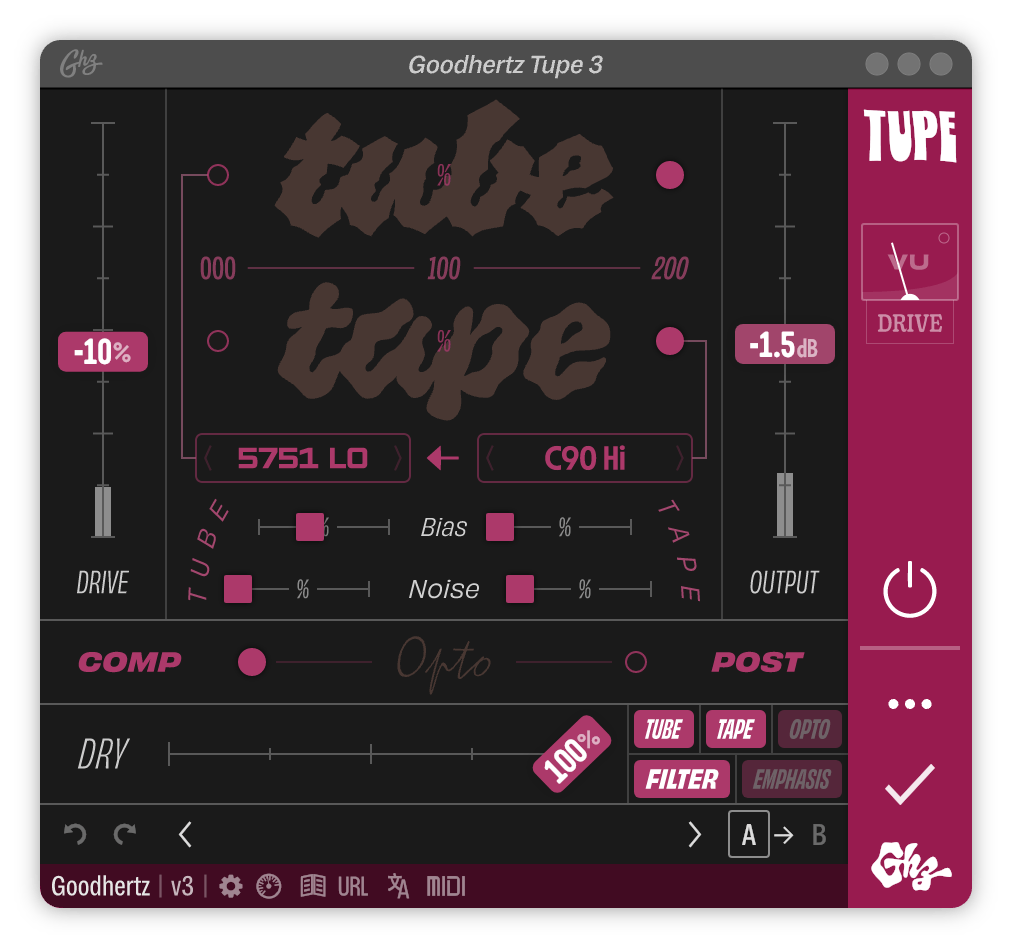 A screenshot of the Tupe interface