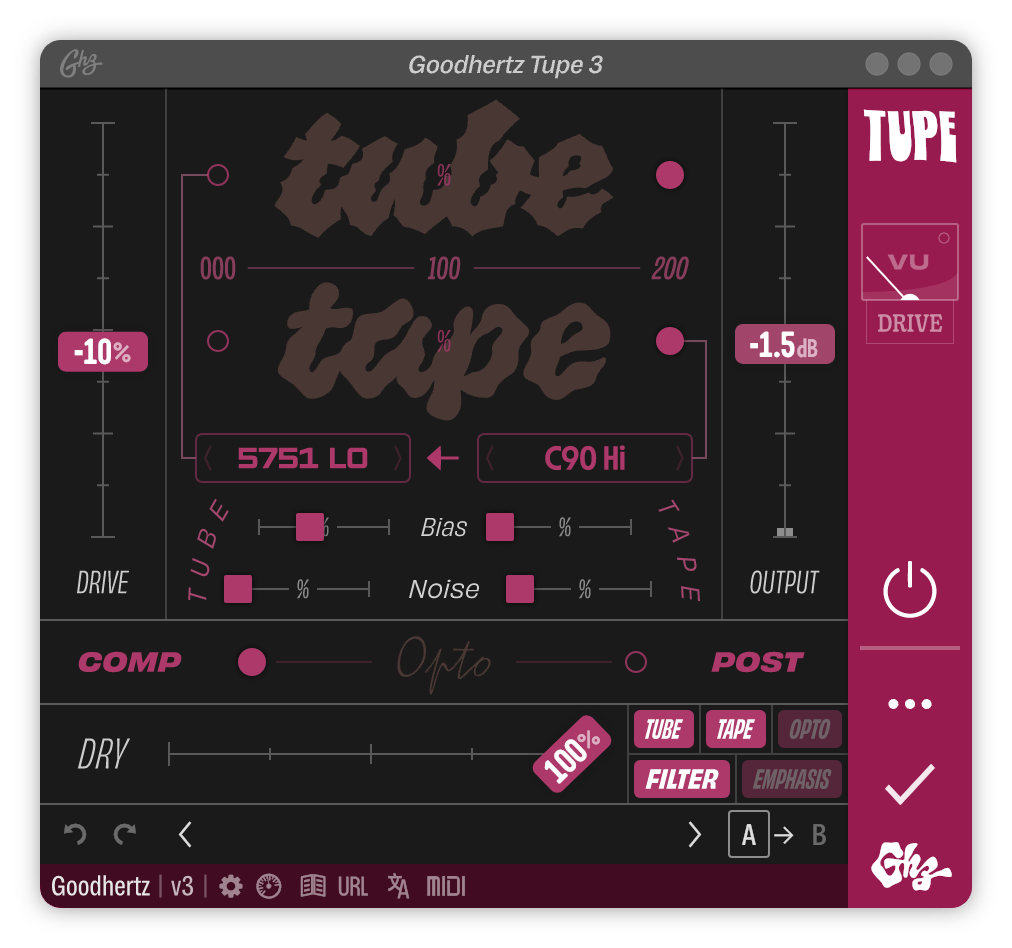 A screenshot of the Tupe interface