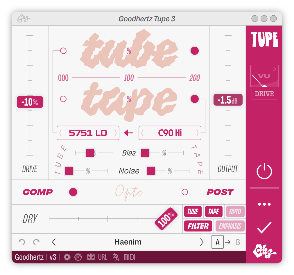 Image of the user interface of Tupe