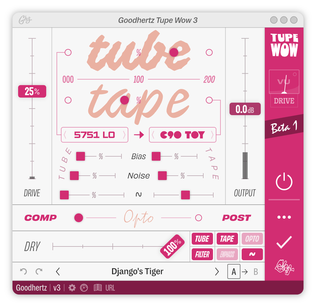 Image of the user interface of Tupe Wow