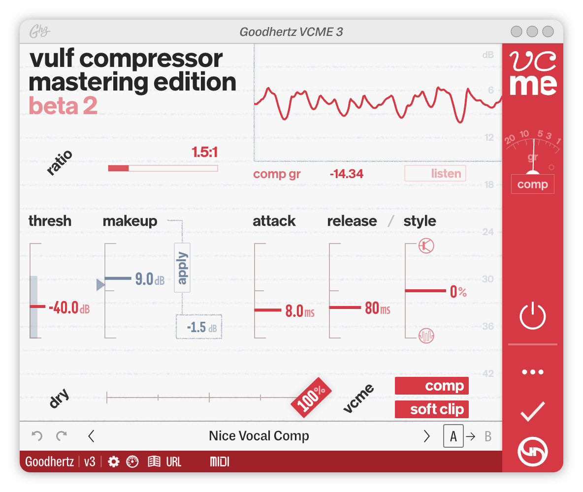 A screenshot of the VCME interface