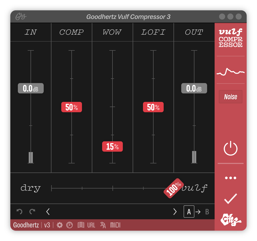 A screenshot of the Vulf Compressor interface