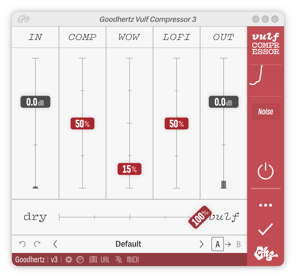 Image of the user interface of Vulf Compressor