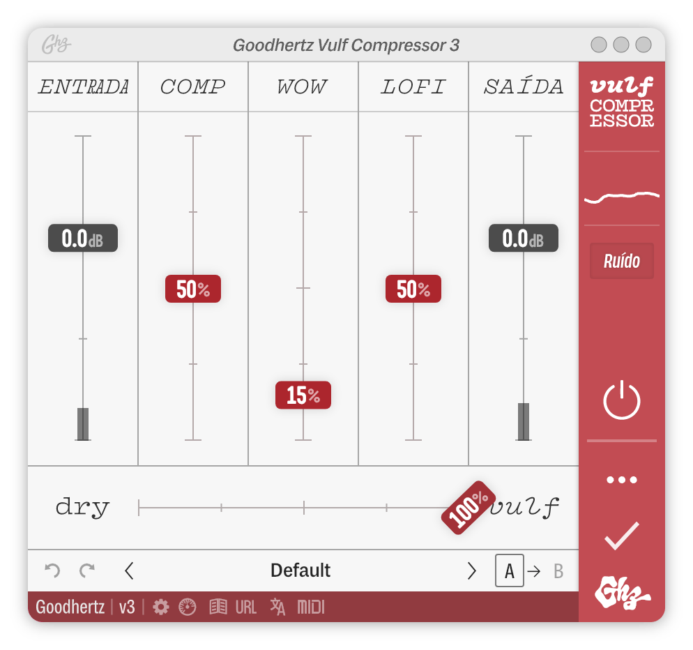 A screenshot of the Vulf Compressor interface